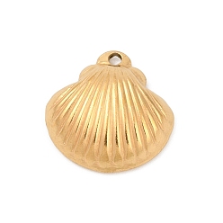 Золотой 304 подвески из нержавеющей стали, ионное покрытие (ip), шарм в форме ракушки, золотые, 16x16x4.5 мм, отверстие : 1.6 мм