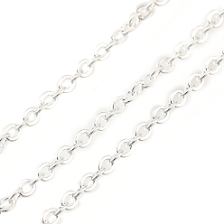 Серебро Медные кабельные цепи, без кадмия, без никеля и без свинца, с катушкой, несварные, серебряные, 2.5x2x0.4 мм, около 32.81 футов (10 м) / рулон