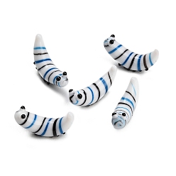 Black Handmade Lampwork Worm Figurines, for Home Office Desk Decoration, Black, 26.5x8x13mm