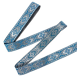 Морской Синий Вышивка полиэфирными лентами в этническом стиле, жаккардовая лента, тирольская лента, аксессуары для одежды, плоский, Marine Blue, 3/4 дюйм (20 мм), около 7.70 ярдов (7.04 м) / пачка