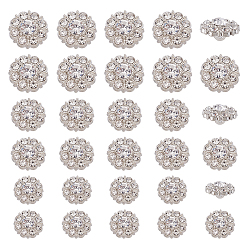 Серебро 30 шт. 3 стили 1-отверстие сплав горный хрусталь хвостовик кнопки, цветок, серебряные, 12~18 мм, 10 шт / стиль
