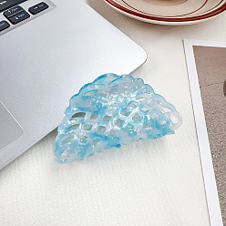 Темно-Голубой Полые заколки для волос из ацетата целлюлозы, аксессуары для волос для женщин и девочек, глубокое синее небо, 80x45 мм