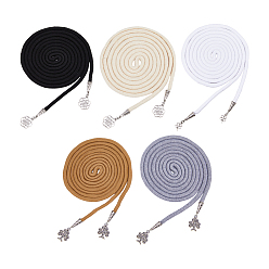 Mixed Color 5Pcs Cotton Handfasting Cord, for Wedding, with Alloy Pendants, Mixed Color, 2070mm