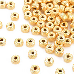 Echt 18 k vergoldet Gestellmessingperlen, Nickel frei, Flachrund, echt 18 k vergoldet, 4x2.5 mm, Bohrung: 1 mm