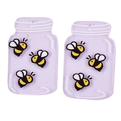 Bees Акриловые подвески, бутылка, Пчелы, 40x25 мм