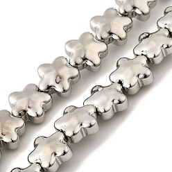 с Платиновым Покрытием Стеклянные бусины с гальваническим покрытием , звезда, полное покрытие, с покрытием платиным, 11.5x12x6.5 мм, отверстие : 0.8 мм, около 40 шт / нитка, 17.32'' (44 см)