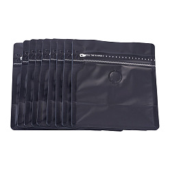Noir Sacs de rangement refermables en plastique PE avec valve, pour le chocolat, candy, biscuits, rectangle, noir, 14.5x13.5x0.1 cm, ouvert: 13.5x8x14.5 cm