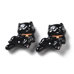 Черный Кабошоны из смолы, кошка, чёрные, 21x21.5x8 мм