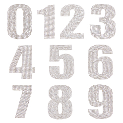 Серебро Номер 0~9 исправление страз, выяснить, серебряные, 96x51x1 мм, 10 шт / комплект