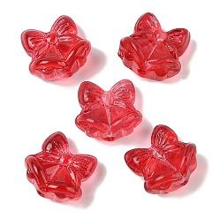 Красный Прозрачная аэрозольная краска стеклянные шарики, Рождественский колокольчик, красные, 15.5x16.5x10.5 мм, отверстие : 1.4 мм