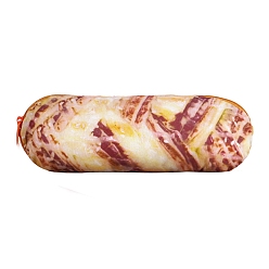 Rosy Brown Bread Shape Polyester Pencil Pouches, Zipper Student Stationery Storage Case, Office & School Supplies, Rosy Brown, 210x80mm