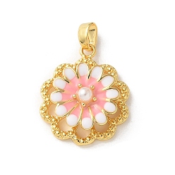 Золотой Эмаль подвески, с латунным, , золотые, 20x17x8 мм, отверстие : 3x4.5 мм.