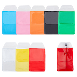 Mixed Color PVC Office Hospital Supplies Dedicated Pen Bag, Mixed Color, 158.5x85x0.7mm, 8colors, 2pcs/color, 16pcs/set