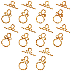 Настоящее золото 18K 10 шт. 304 застежки-переключатели из нержавеющей стали, реальный 18 k позолоченный, 23.5x15x2 мм, отверстие : 6x3.5 мм, бар: 10x24x1.5 mm, отверстие : 5x3.5 мм