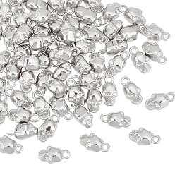 Платина 60шт хэллоуин подвески из сплава, череп, платина, 13x7x6.5 мм, отверстие : 1.8 мм