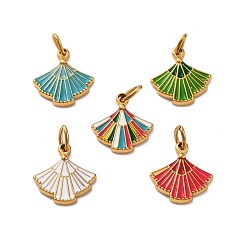 (52) Непрозрачная лаванда 304 нержавеющей стальной эмали подвески, с целью перехода в кольце, фанатское очарование, реальный 14 k позолоченный, ионное покрытие (ip), разноцветные, 15.5x15x2 мм, отверстие : 5x3 мм