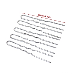 Platinum 5Pcs Metal Hair Fork Findings, Platinum, 110mm