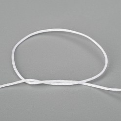 White Braided Nylon Thread, Chinese Knotting Cord Beading Cord for Beading Jewelry Making, White, 0.8mm, about 100yards/roll