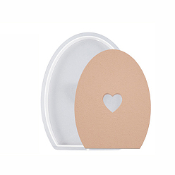 Blanc Moules en silicone pour œufs de pâques et bougeoirs en forme de cœur, pour la fabrication de bougies parfumées, blanc, 14.2x11.2x1.3 cm