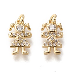 Настоящее золото 18K Латунные микро проложить кубического циркония прелести, долговечный, девушка, прозрачные, реальный 18 k позолоченный, 14x8x2.5 мм, Перейти кольцо: 4x0.7 мм, внутренний диаметр: 2.3 мм