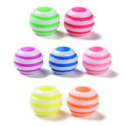 (52) Непрозрачная лаванда Непрозрачный акрил европейского бисера, ремесла стиль, бусины с большим отверстием, круглый с полосой, разноцветные, 11.5x9.5 мм, отверстие : 5 мм, Около 790~820 шт / 500 г