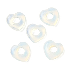 Опал Opalite европейские шарики, сердце крупные бусины отверстие, 15x15~15.5x4.5~5 мм, отверстие : 6 мм