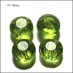 Желто-Зеленый Имитация Австрийские кристаллические шарики, класс AAA, к 9 стекло, граненые, плоско-круглые, желто-зеленый, 6x3.5 мм, отверстие : 0.7~0.9 мм