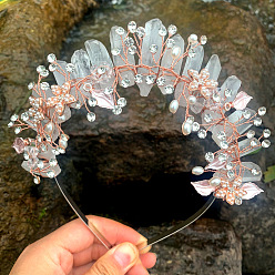 Хрусталь Резинки для волос из натуральных кристаллов кварца, короны для волос для женщин и девочек, 200x160 мм