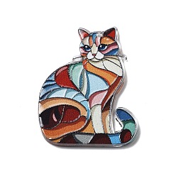 Cat Shape Акриловые подвески, животные, форма кошки, 41.5x31.5x2.5 мм, отверстие : 1.6 мм