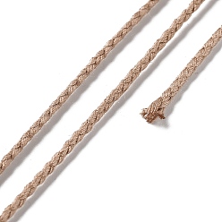 Светло-коричневый 20м плетеный шнур из полиэстера для изготовления ювелирных изделий, круглые, загар, 2 мм, около 21.87 ярдов (20 м) / рулон