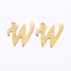 Letter W 201 подвески из нержавеющей стали, буквы, золотые, буква.w, 14x15x1 мм, отверстие : 1 мм