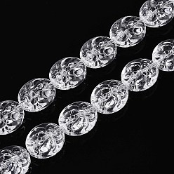 Прозрачный Краска для выпечки, прозрачные стеклянные бусины, нити, овал и пчела, прозрачные, 15.5x13.5x7.5 мм, отверстие : 1 мм, около 40 шт / нитка, 24.80 дюйм (63 см)