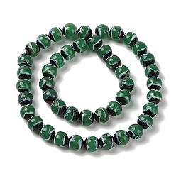 Sea Green Handmade Lampwork Beads Strands, Round, Sea Green, 12mm, Hole: 1.8mm, about 42~45pcs/strand, 18.50''~20.87''(47~53cm)