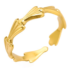 Золотой 304 из нержавеющей стали манжеты кольца, золотые, внутренний диаметр: 17 мм