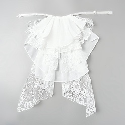 Blanc Faux col amovible en dentelle de polyester, fournitures pour vêtements à faire soi-même, blanc, 400~500x460x3.5mm