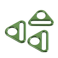 Зеленый лайм Треугольник регулятора из гальванического сплава с поворотными зажимами стержня, кольцевая пряжка, зеленый лайм, 27 мм, Внутренние размеры: 25 mm