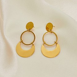 Луна 304 из нержавеющей стали болтаться серьги, золотые, луна, 51x25 мм