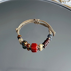 Разноцветный Фарфоровые бусины плетеные браслеты из бисера для женщин, разнообразные, красочный, 4~9-7/8 дюйм (10~25 см)