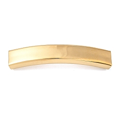 Plaqué 18K Or Véritable 304 charmes de glissière en acier inoxydable / perles coulissantes, pour la fabrication de bracelets en cuir, rectangle, réel 18 k plaqué or, 41.5x7.5x4.5mm, Trou: 6.5x3mm