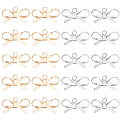 (52) Непрозрачная лаванда 20 шт. 2 цвета латунные подвески, очарование бантом, разноцветные, 10x15.5x2 мм, отверстие : 1.8 мм, 10 шт / цвет