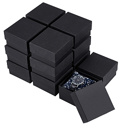 Черный Картонные коробки для хранения бумажных кошельков, квадратный, чёрные, 10x10x6 см