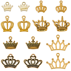 (52) Непрозрачная лаванда 70 шт 7 стили подвески из сплава, корона прелести, разноцветные, 11~22x12~29x1.5~7 мм, отверстие : 1~2 мм, 10 шт / стиль