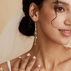 Золотой Конский глаз латунь микропаве прозрачный кубический цирконий нить для ушей, золотые, 110 мм