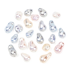 (52) Непрозрачная лаванда Гальванизированные стеклянные бусины, имитирующие жемчуг, самородки, текстура, разноцветные, 17~28.5x13~17.5x11~16 мм, отверстие : 1.2~1.4 мм