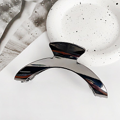 Черный Цвет Металла Заколки для волос из сплава в форме арки с большими когтями, аксессуары для волос для женщин и девочек, металлический черный , 115x58 мм