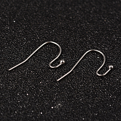 Stainless Steel Color Tarnish Resistant 304 Stainless Steel Earring Hook Jewelry Findings, Stainless Steel Color, 21x12mm, 21 Gauge, Pin: 0.7mm