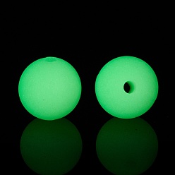 Light Green Luminous Silicone Beads, DIY Nursing Necklaces and Bracelets Making, Round, Light Green, 11.5mm, Hole: 2mm