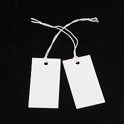 Белый Бумажные карты цена, прямоугольные, белые, 35x18 мм