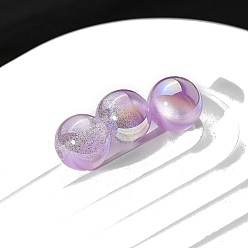 Сливовый 30шт градиентного цвета непрозрачные бусины из смолы, с блеском порошок, круглые, слива, 8 мм