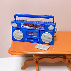 Синий Миниатюрное пластиковое радио, для кукольных аксессуаров, притворяющихся опорными украшениями, синие, 53.6x18x26 мм